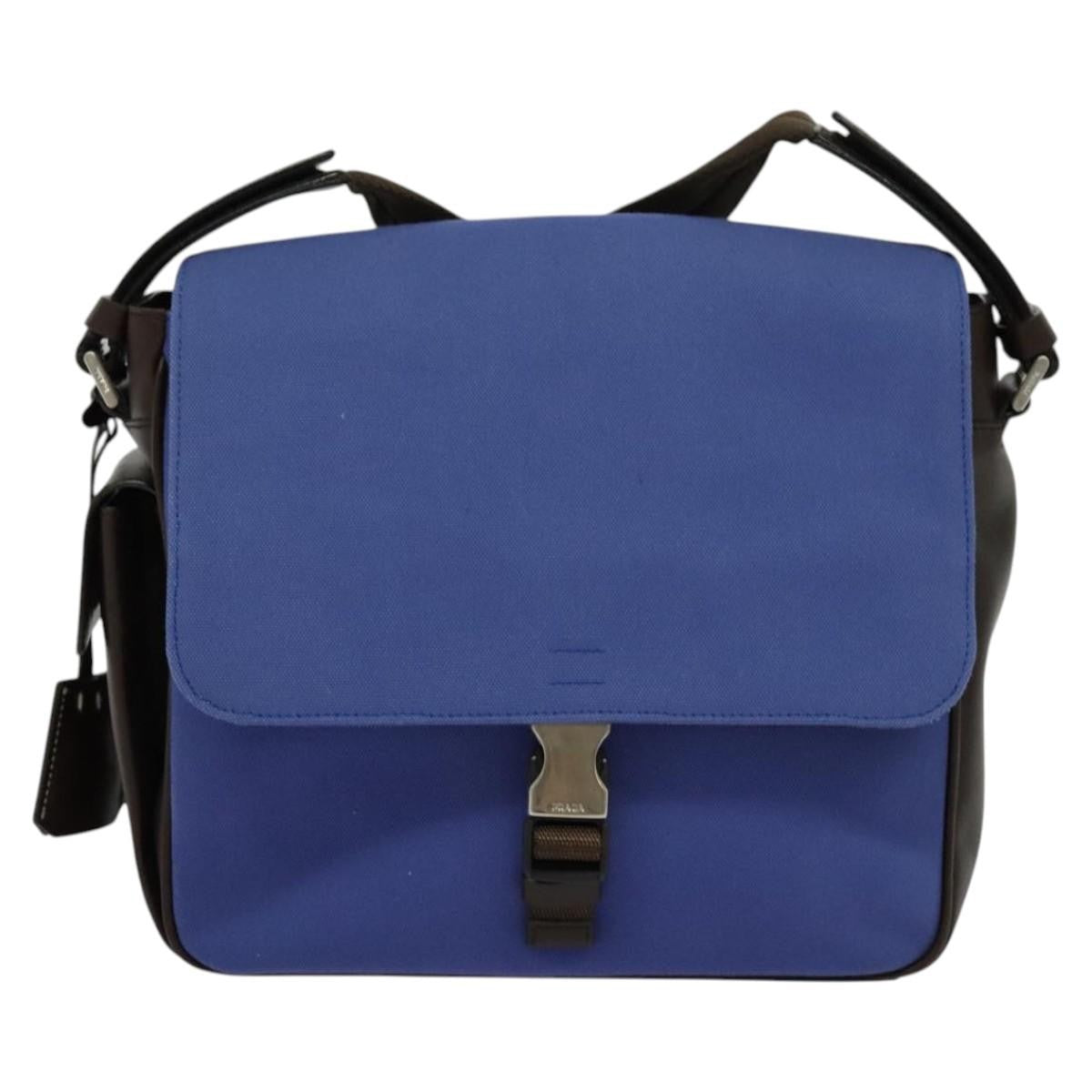 Prada Impunturato Buckle Flap Messenger Bag Canvas - image 1