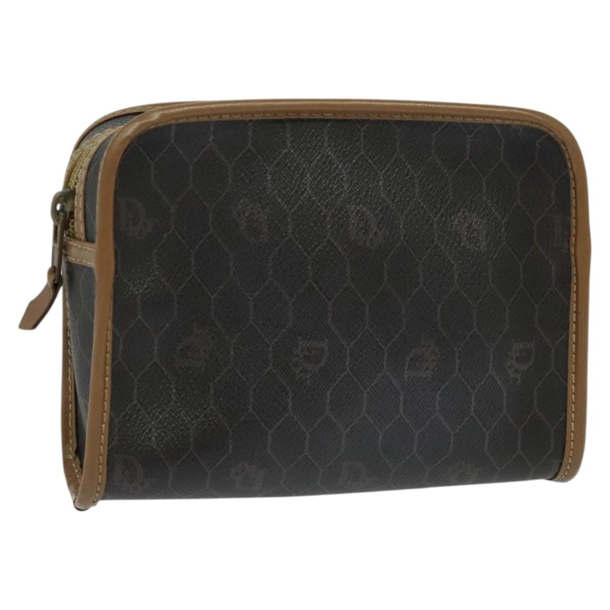 Christian Dior Vintage Honeycomb Zip Pouch Canvas and Leather - image 1