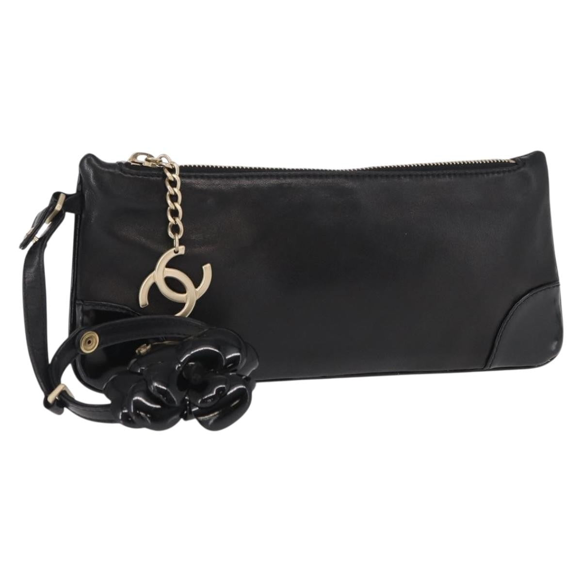 Chanel Camellia Clutch Bag Leather - image 1