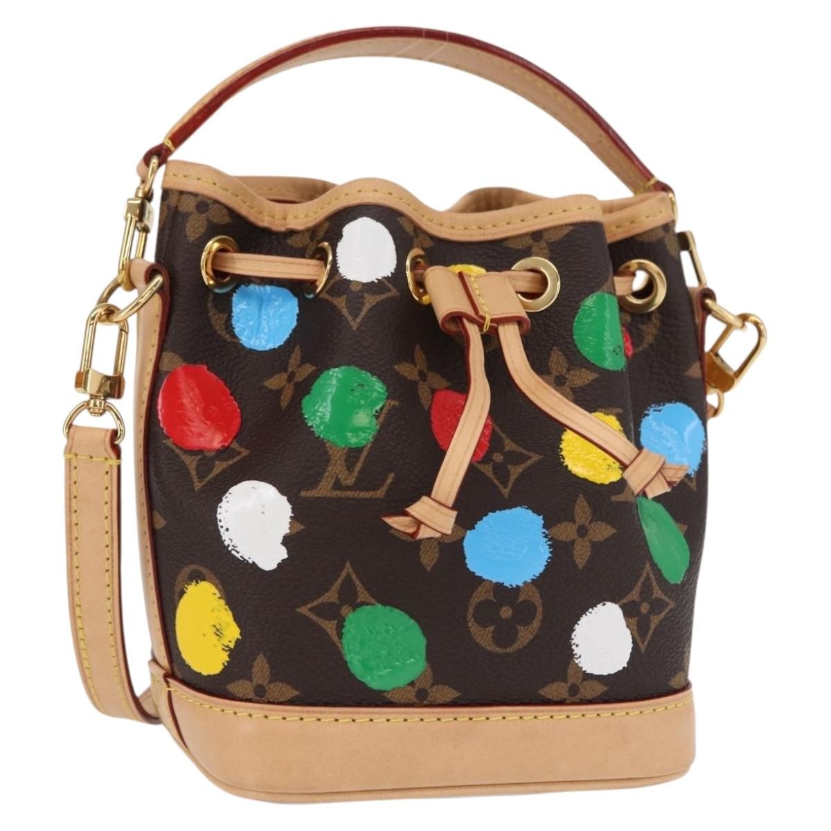 Louis Vuitton Noe Handbag Yayoi Kusama Painted Dots Monogram Canvas Nano - image 1