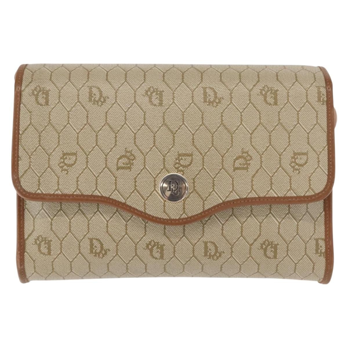 Christian Dior Vintage Honeycomb Flap Crossbody Bag Canvas and Leather - image 1