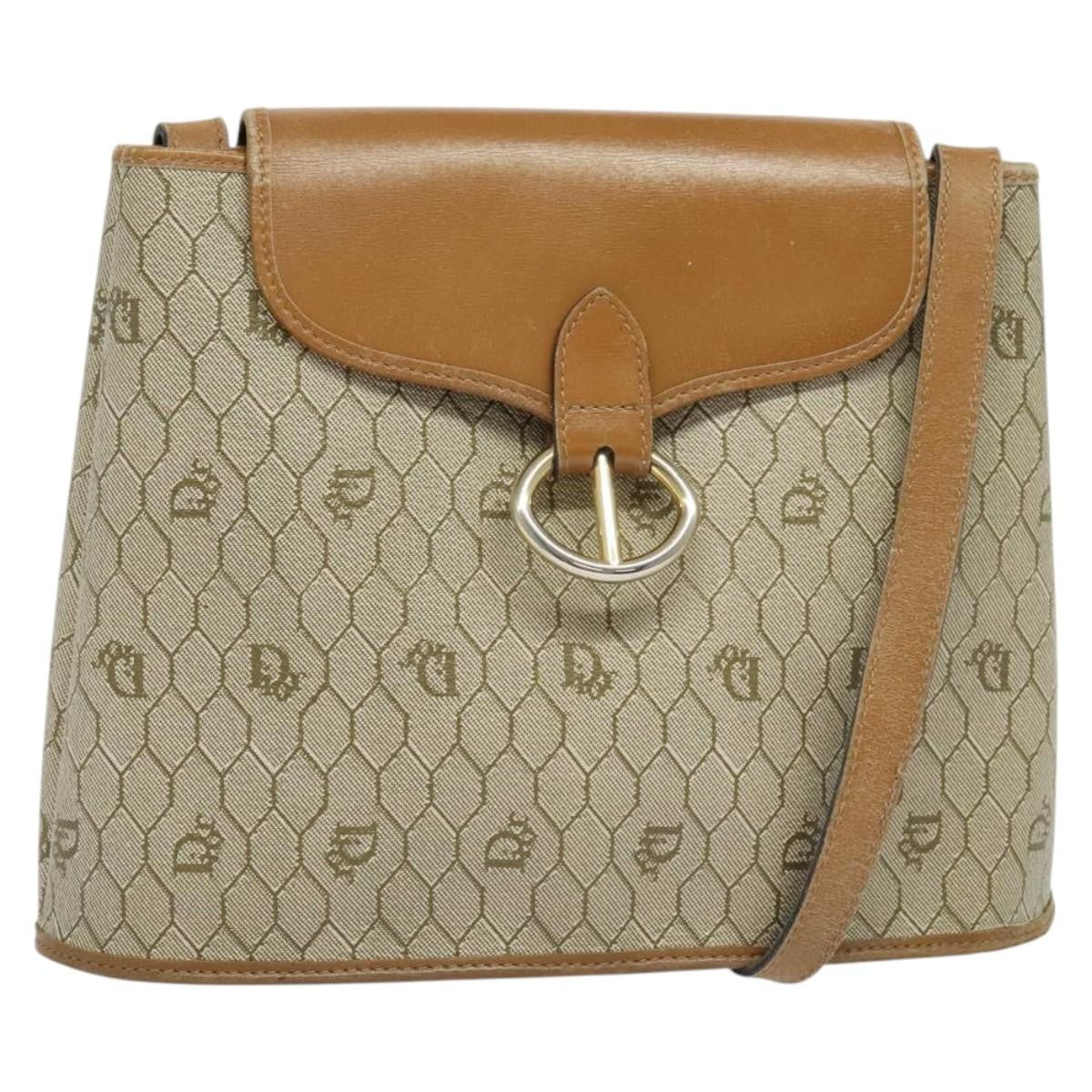 Christian Dior Vintage Honeycomb Shoulder Bag Canvas and Leather - image 1