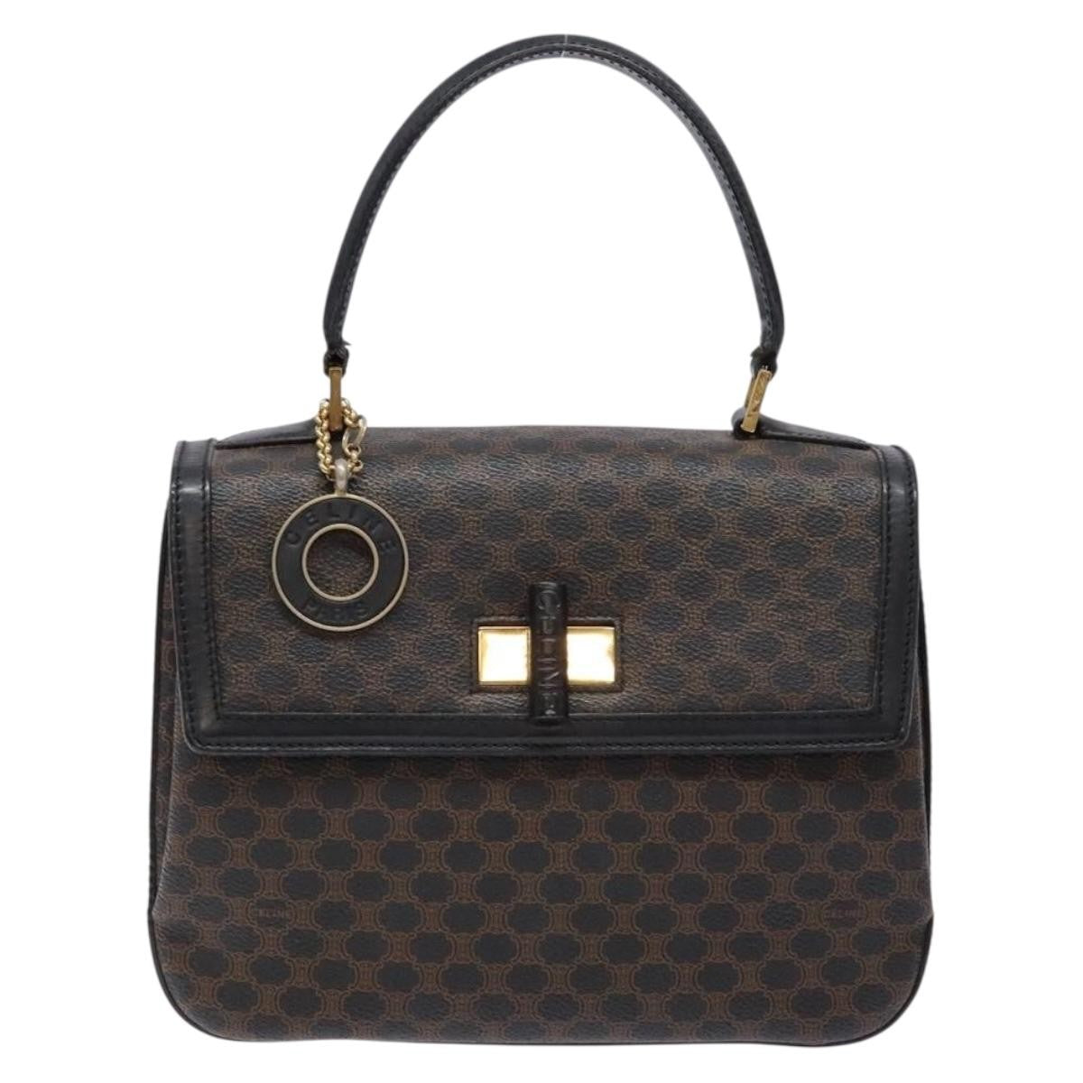 Celine Vintage Convertible Top Handle Bag Macadam Coated Canvas Medium - image 1