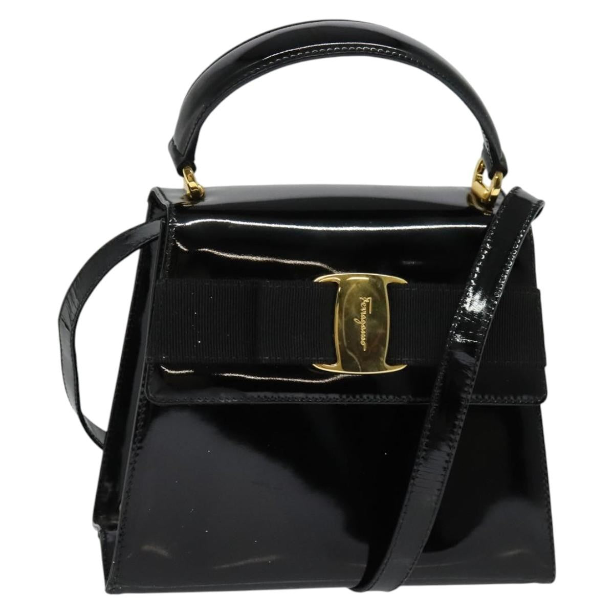 Salvatore Ferragamo Vintage Vara Bow Top Handle Bag Patent Leather - image 1