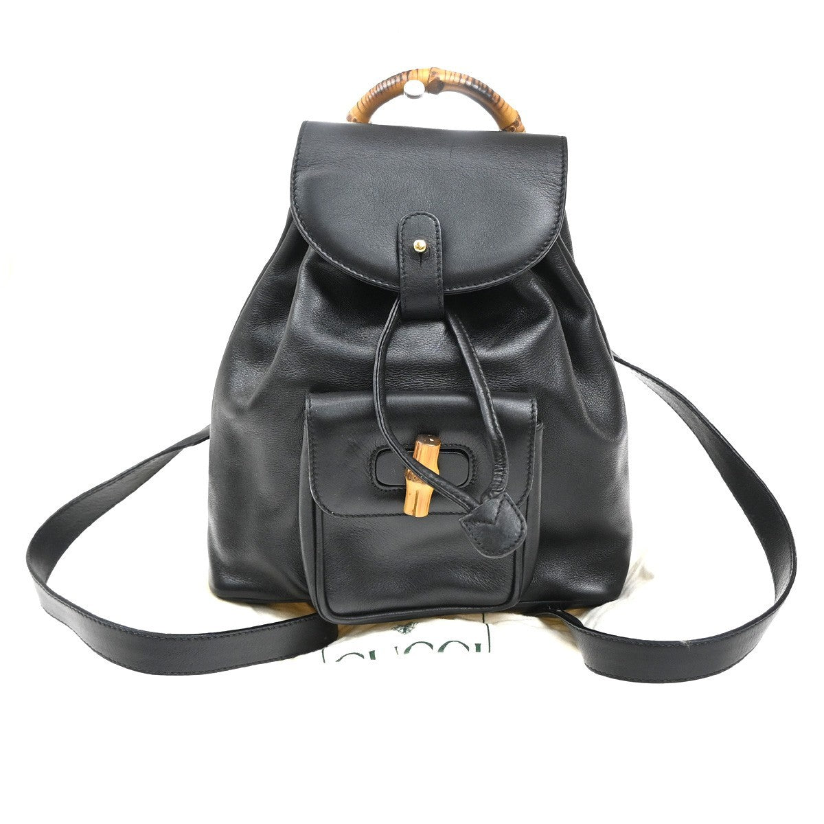 Gucci Vintage Bamboo Backpack Leather - image 1