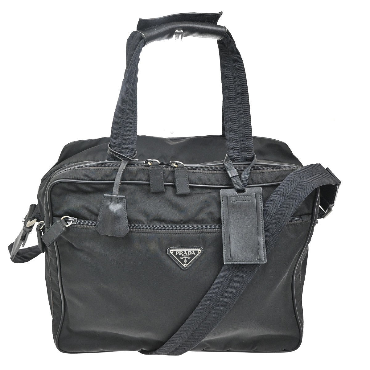 Prada Expandable Front Zip Boston Bag Tessuto Large - image 1