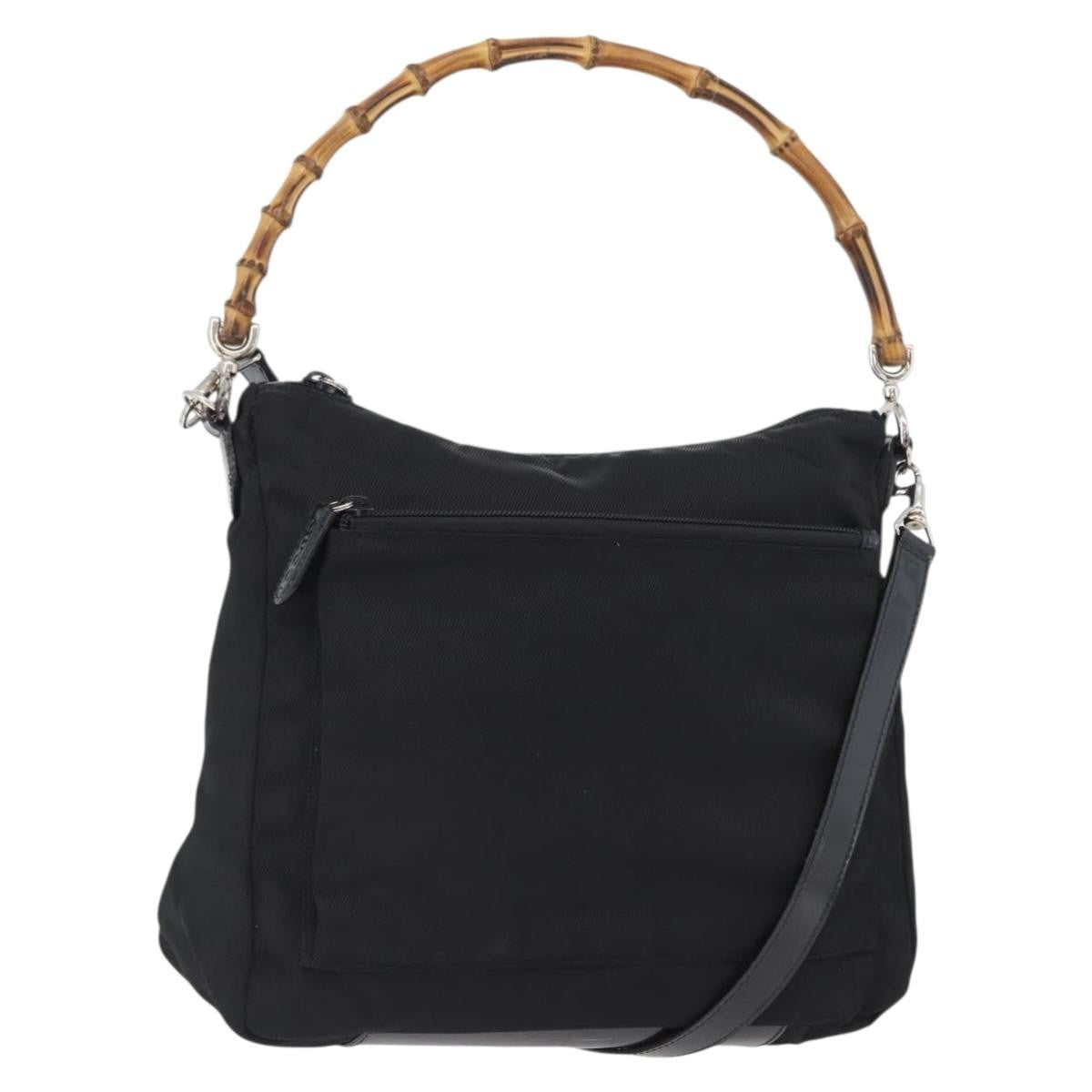 Gucci Vintage Bamboo Shoulder Bag Nylon - image 1