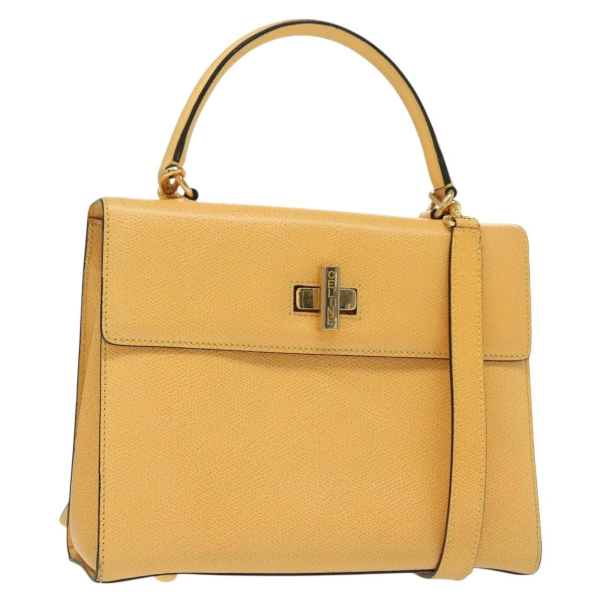 Celine Vintage Convertible Turnlock Top Handle Bag Leather Medium - image 1
