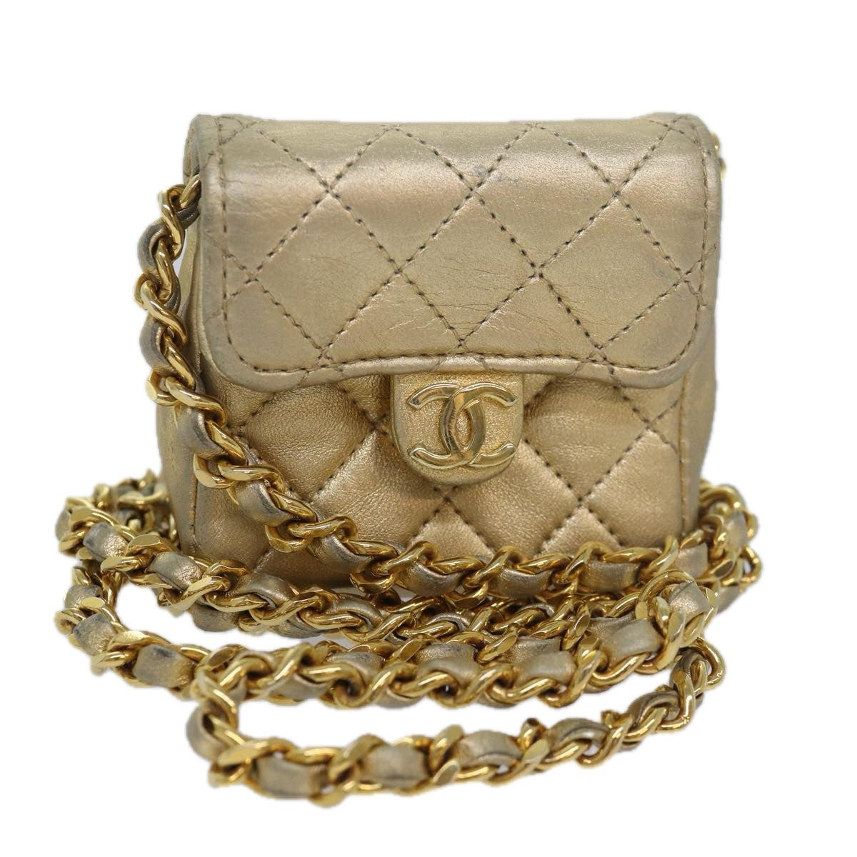 Chanel Vintage Square CC Flap Bag Quilted Leather Micro - image 1