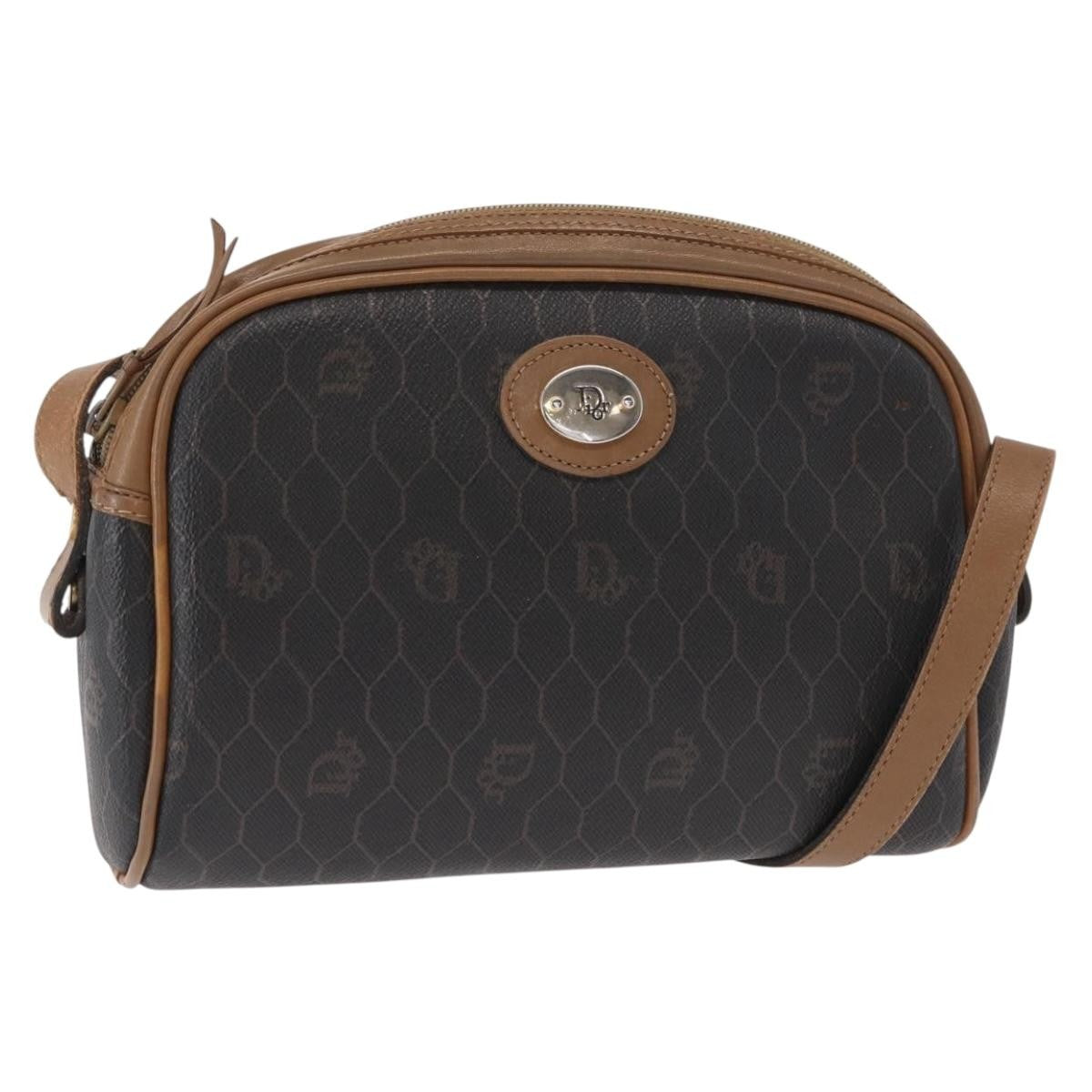 Christian Dior Vintage Honeycomb Shoulder Bag Canvas and Leather - image 1