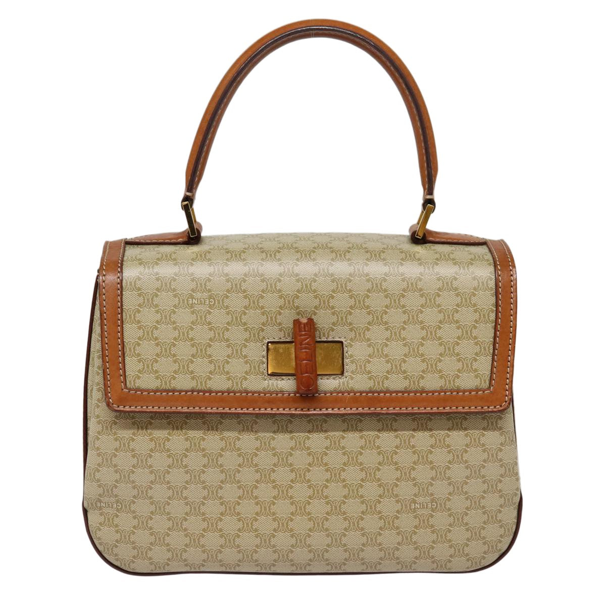 Celine Vintage Convertible Top Handle Bag Macadam Coated Canvas Medium - image 1