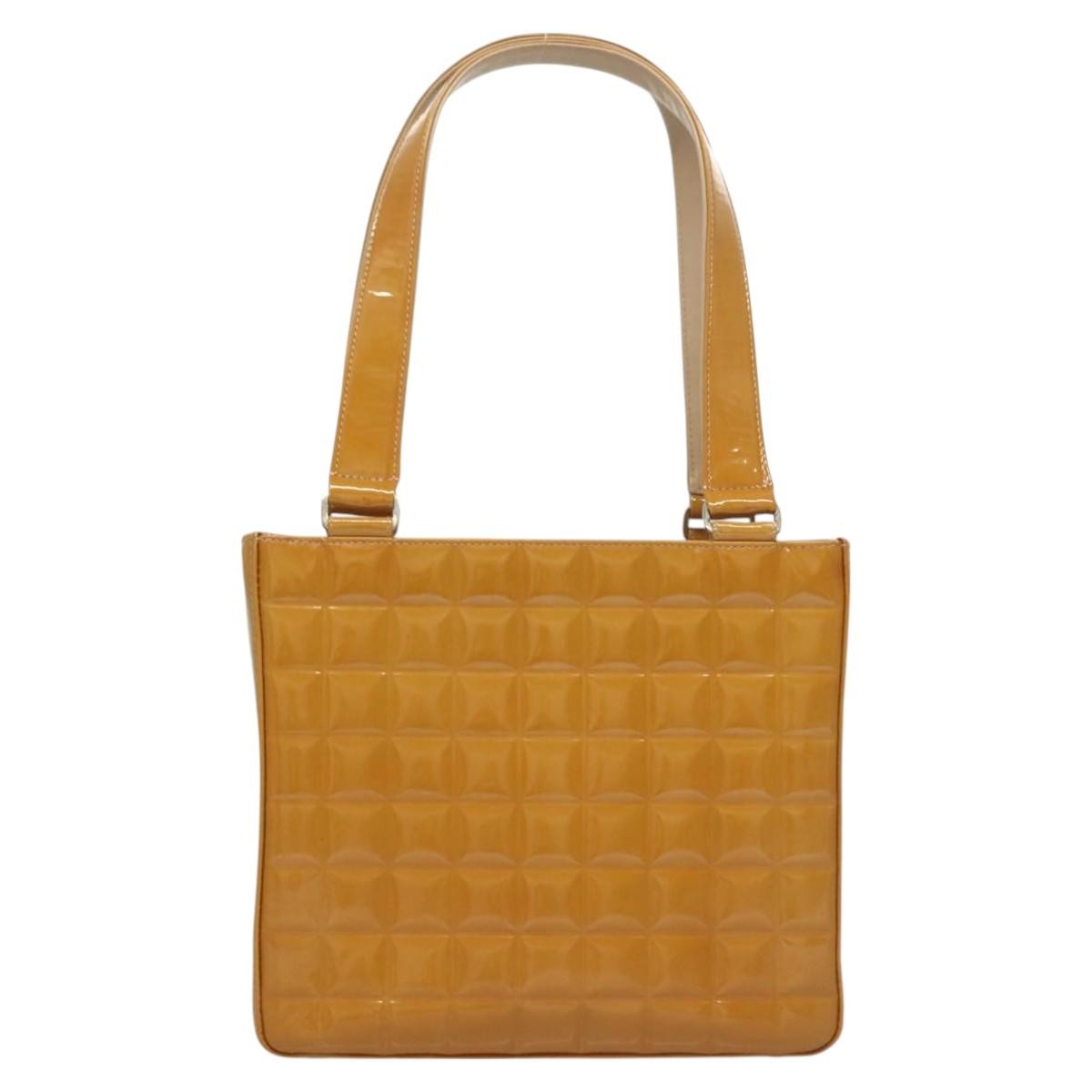 Chanel Chocolate Bar CC Tote Quilted Patent Small - image 1