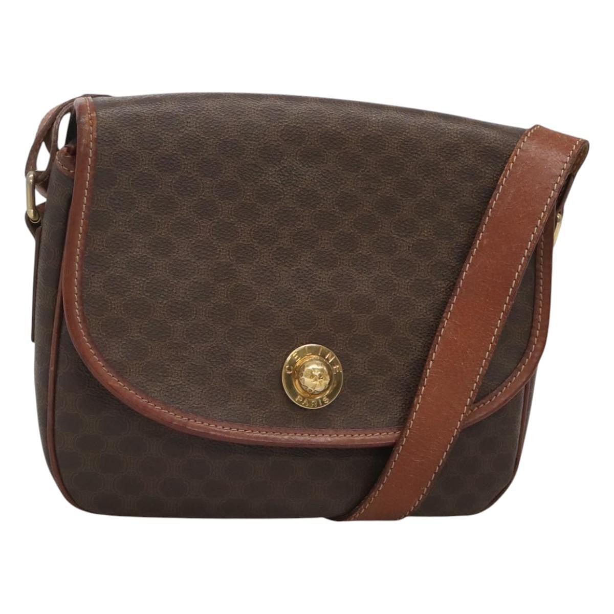 Celine Vintage Macadam Shoulder Bag Canvas and Leather - image 1