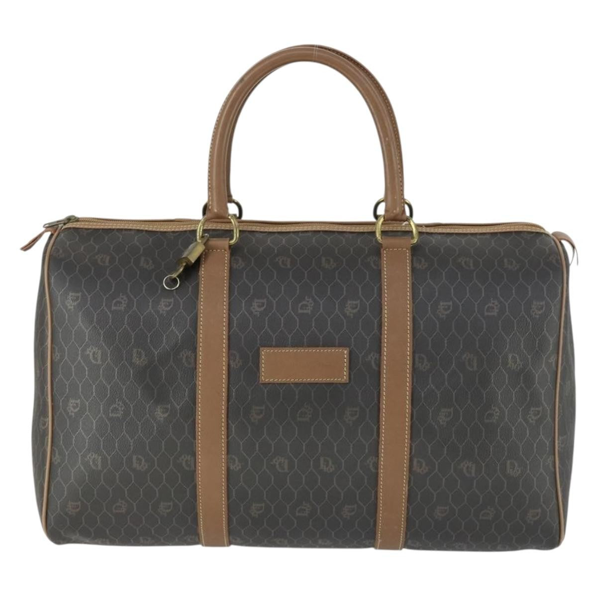 Christian Dior Vintage Honeycomb Boston bag Canvas and Leather - image 1