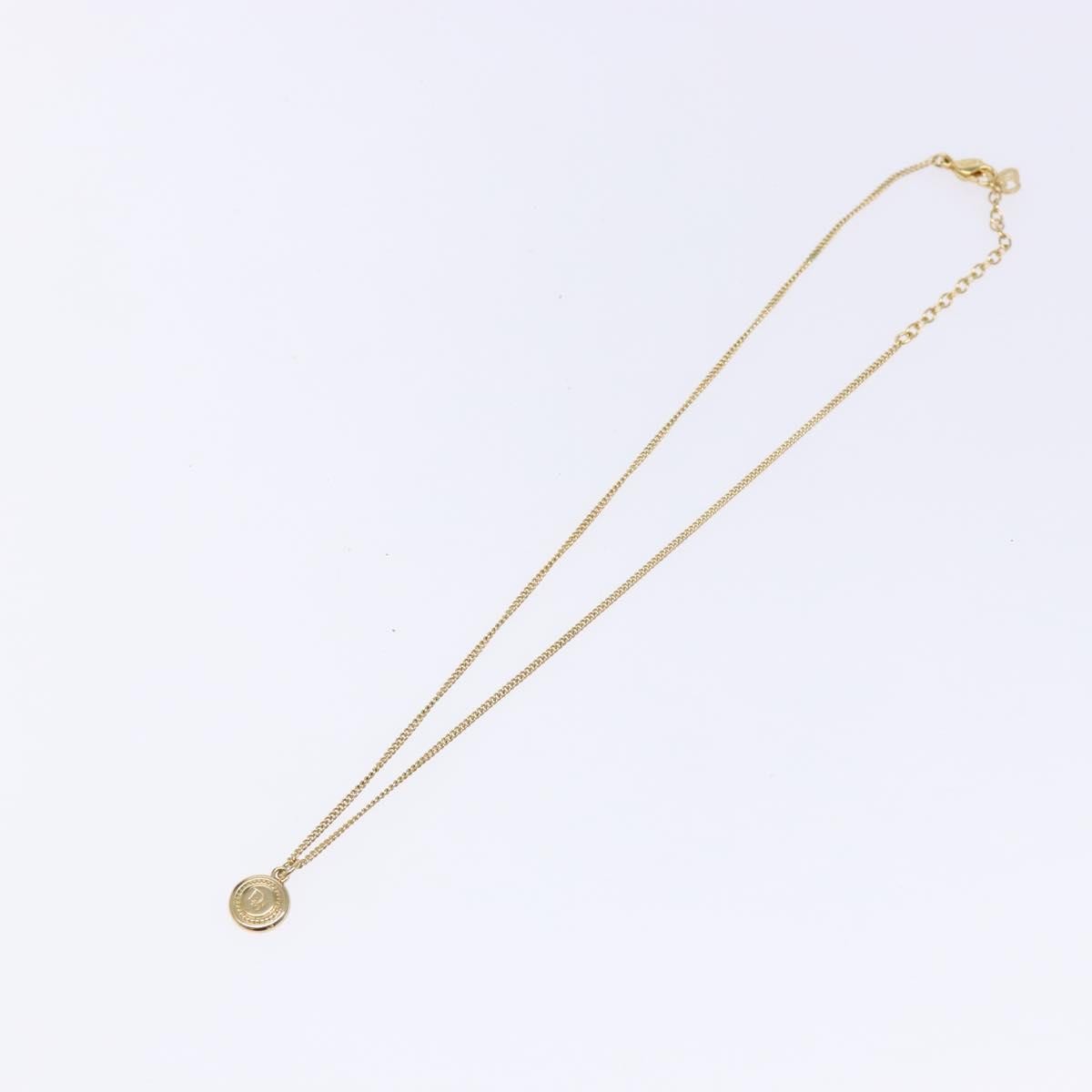 Christian Dior Vintage Logo Round Pendant Necklace Metal - image 1