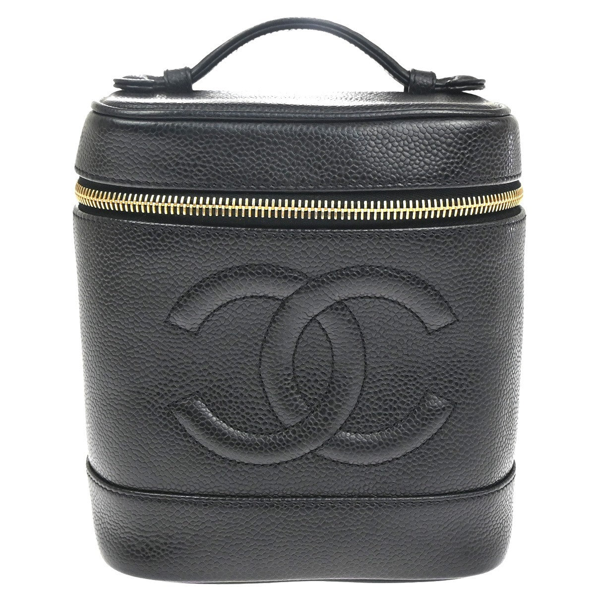Chanel Vintage Timeless Cosmetic Case Caviar Tall - image 1