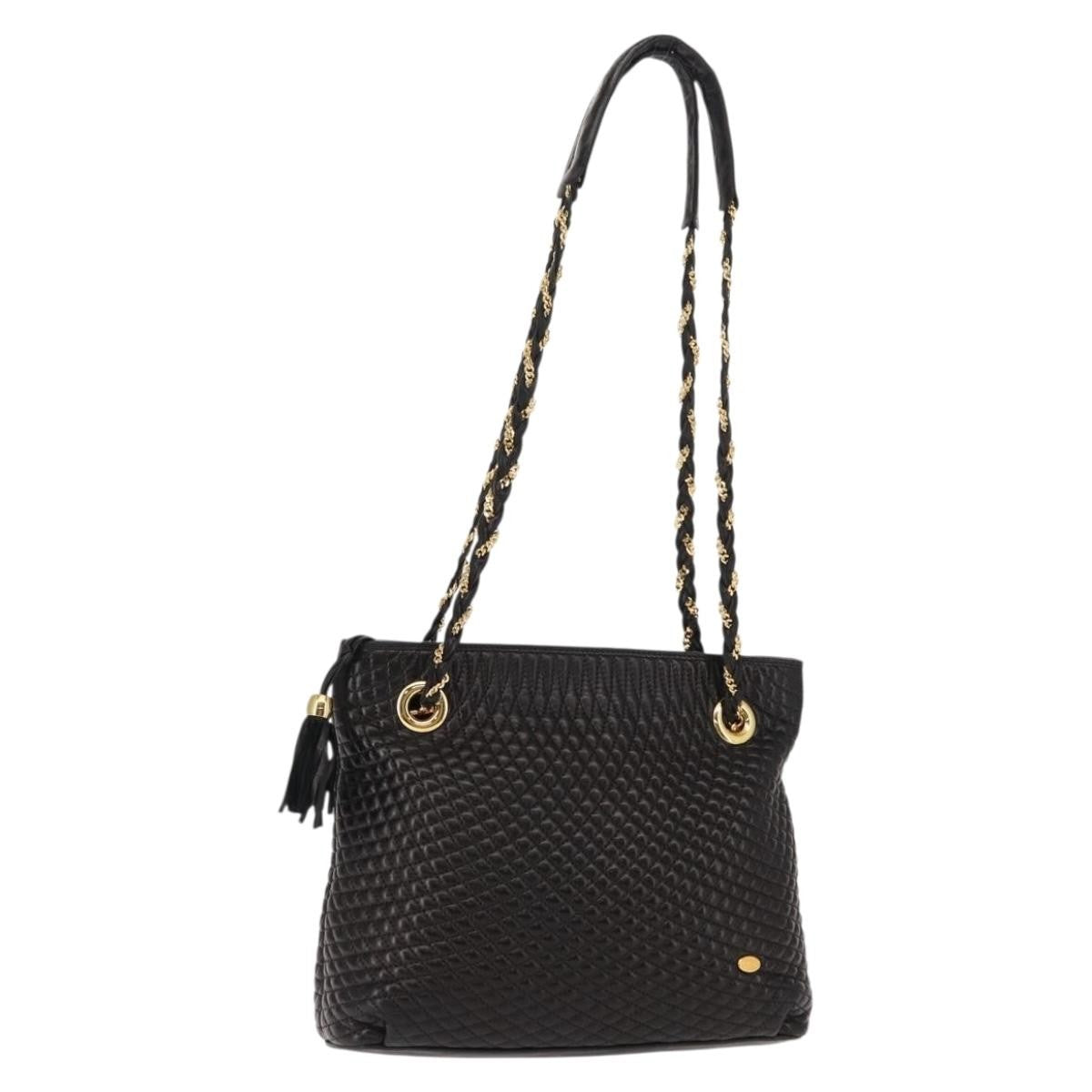 Bally Vintage Chain Shoulder Bag Quilted Leather - image 1