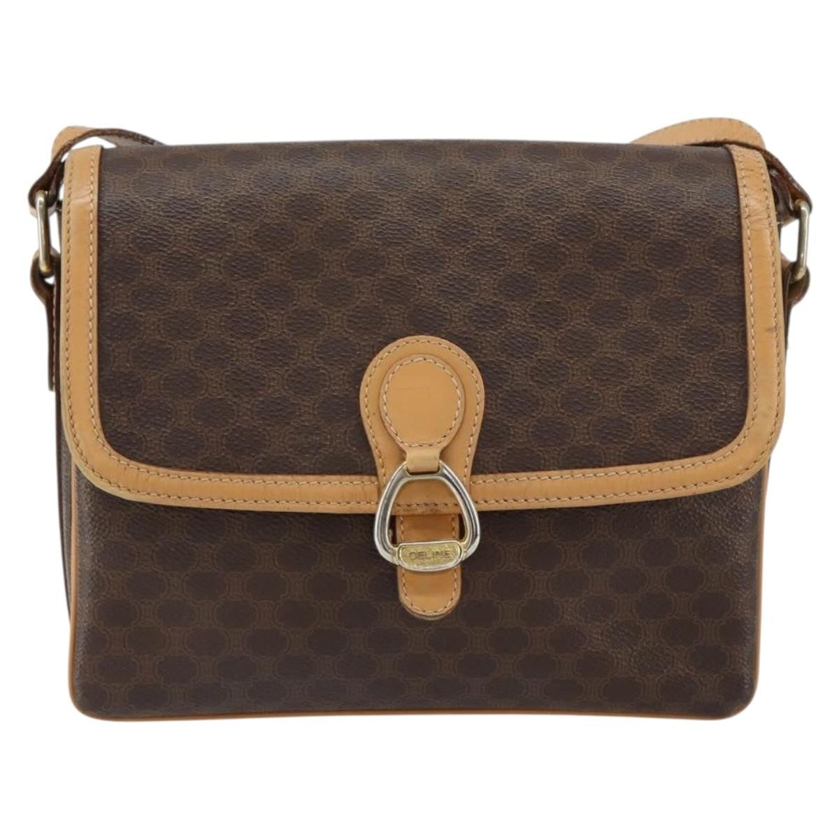 Celine Vintage Macadam Shoulder Bag Canvas and Leather - image 1