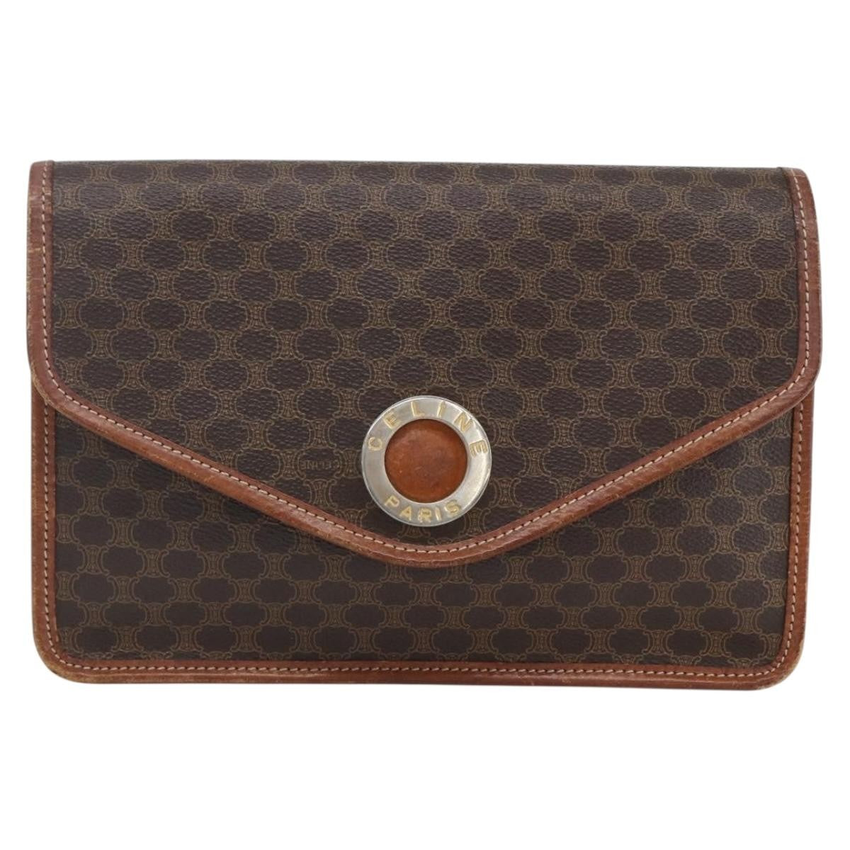 Celine Circle Logo Macadam Pouch Canvas and Leather - image 1