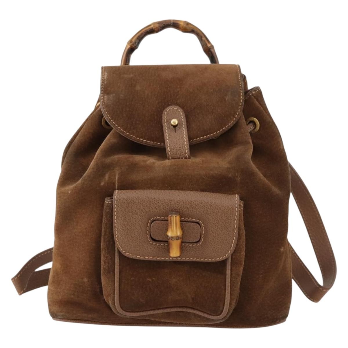 Gucci Gucci bamboo backpack daim mini - image 1