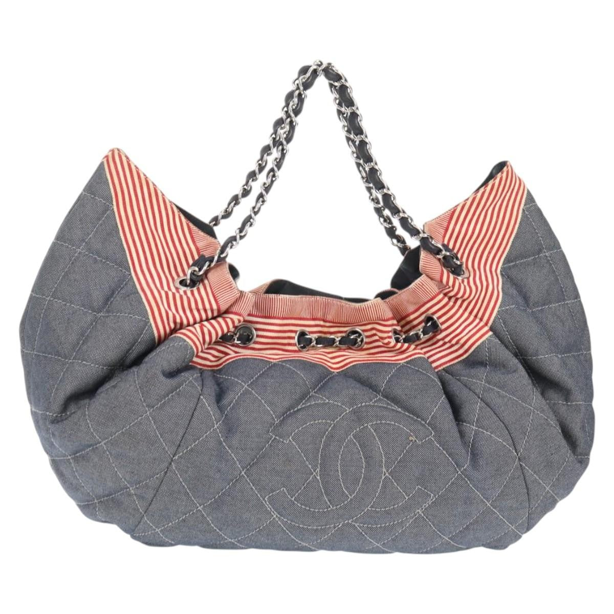Chanel Stretch Spirit Cabas Quilted Denim Large - image 1