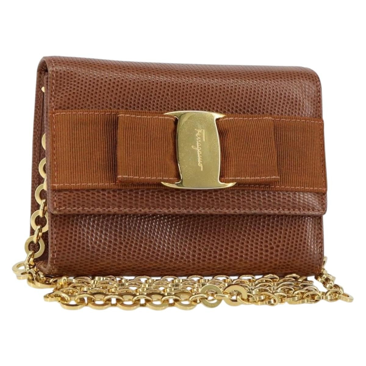 Salvatore Ferragamo Vala Shoulder Bag Embossed Leather - image 1