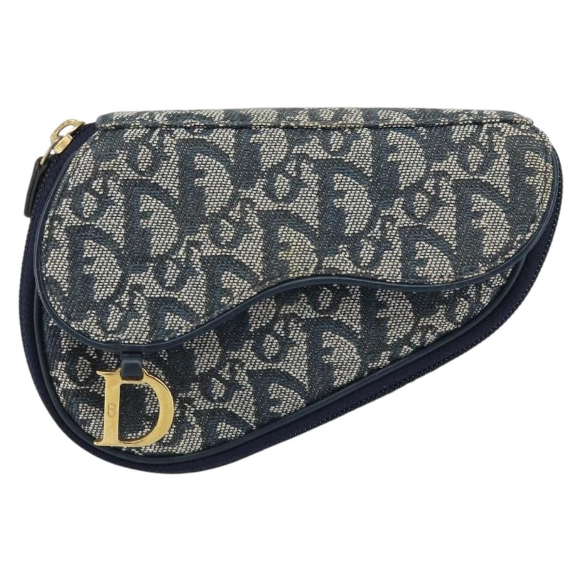 Christian Dior Vintage Saddle Coin Purse Diorissimo Canvas - image 1