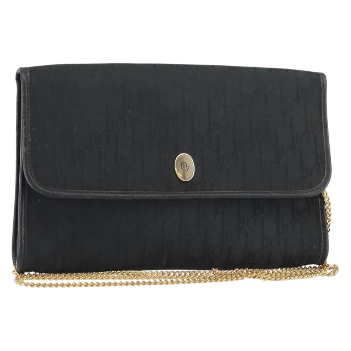 Christian Dior Vintage Chain Flap Shoulder Bag Diorissimo Canvas Medium - image 1