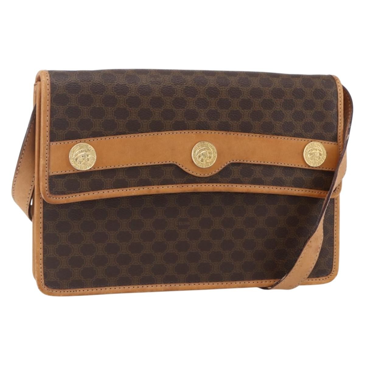 Celine Vintage Macadam Shoulder Bag Canvas and Leather - image 1