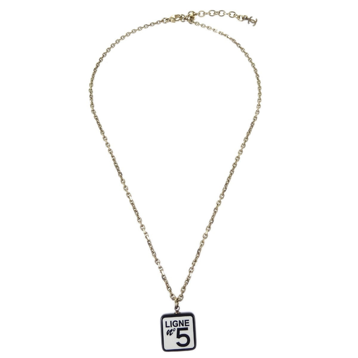 Chanel CC No.5 Pendant Necklace Metal - image 1