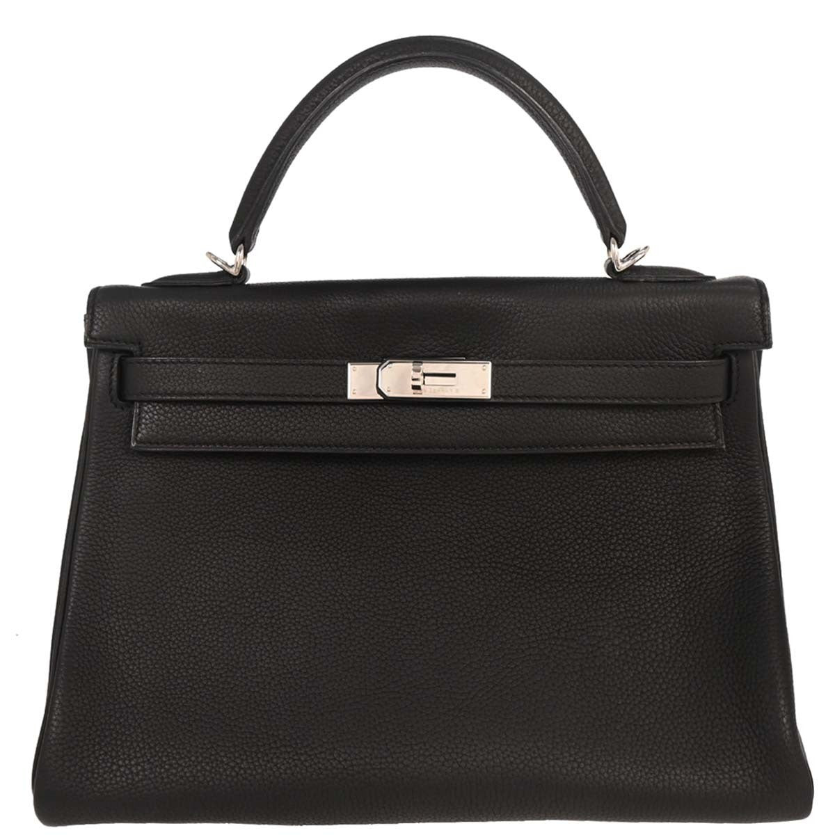 Hermes Kelly Handbag Black Togo with Gold Hardware 32 - image 1