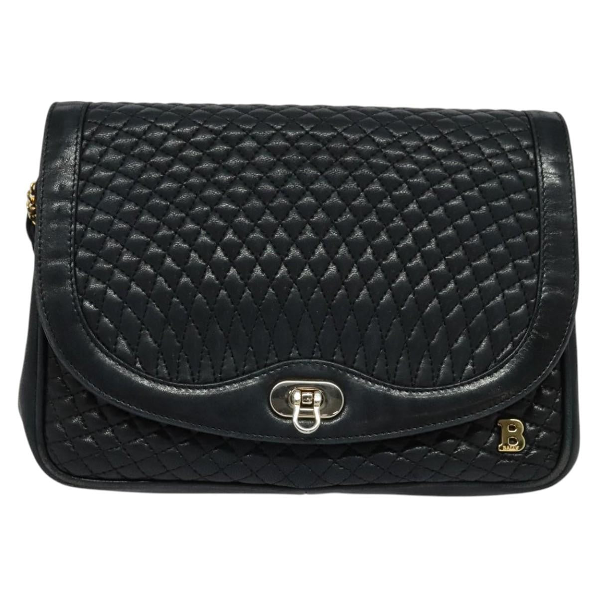 Bally Vintage Chain Shoulder Bag Quilted Leather - image 1