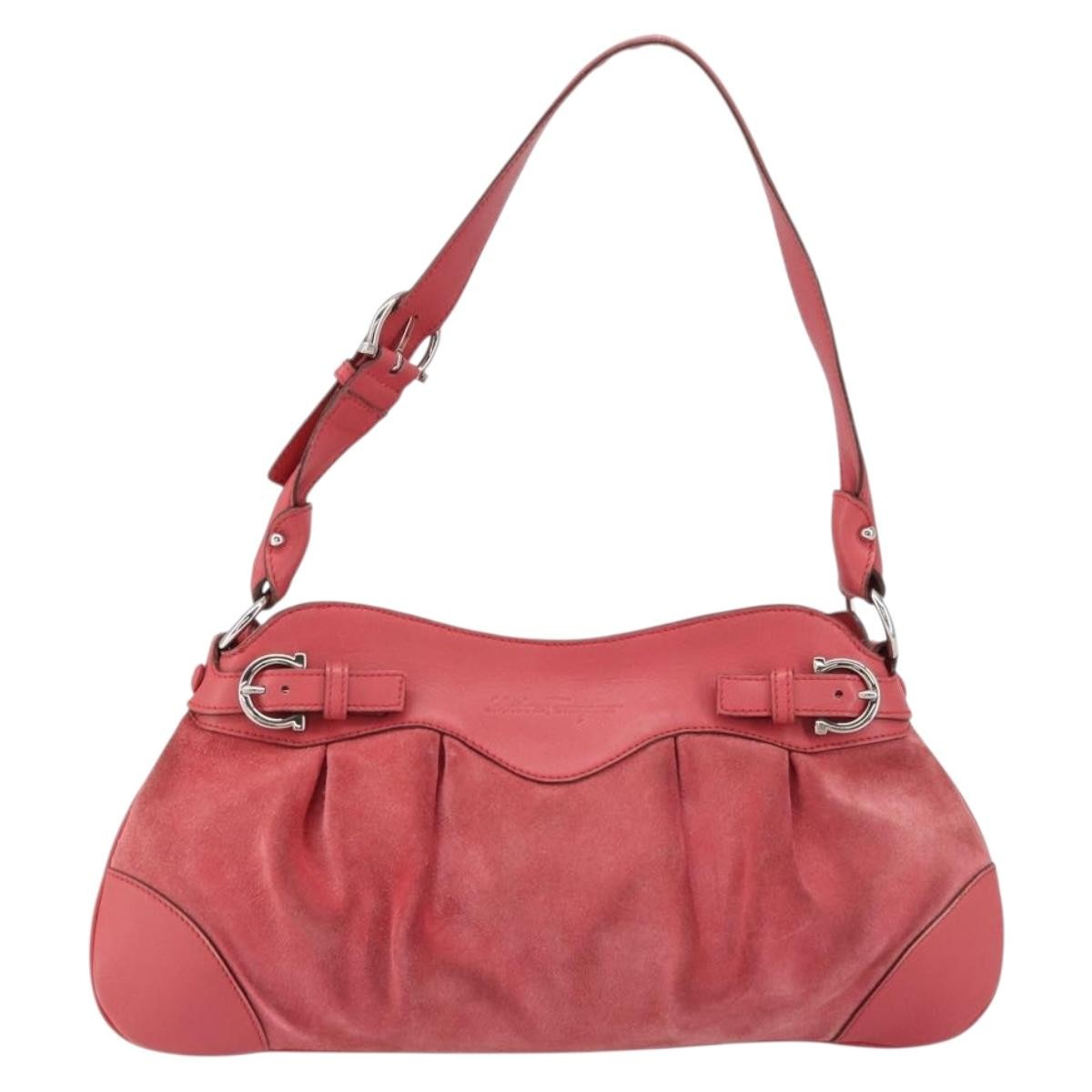 Salvatore Ferragamo Gancini Shoulder Bag Suede - image 1