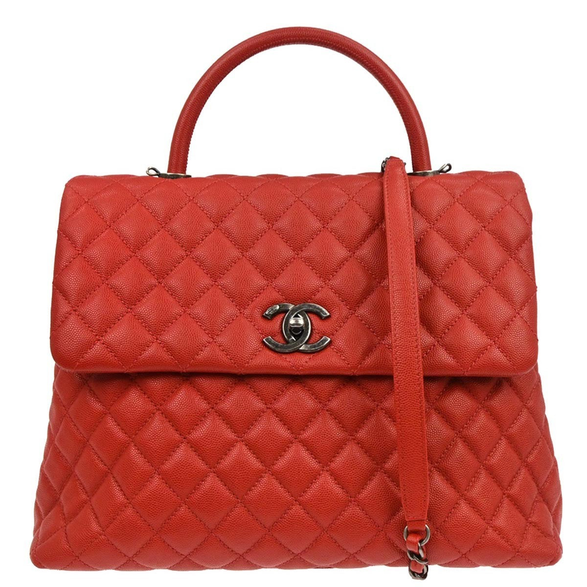 Chanel Coco Top Handle Bag Quilted Caviar Medium - image 1