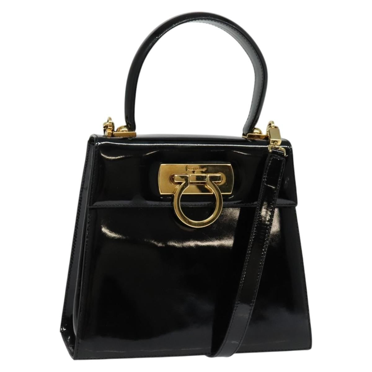 Salvatore Ferragamo Gancini Convertible Top Handle Bag Patent Leather - image 1