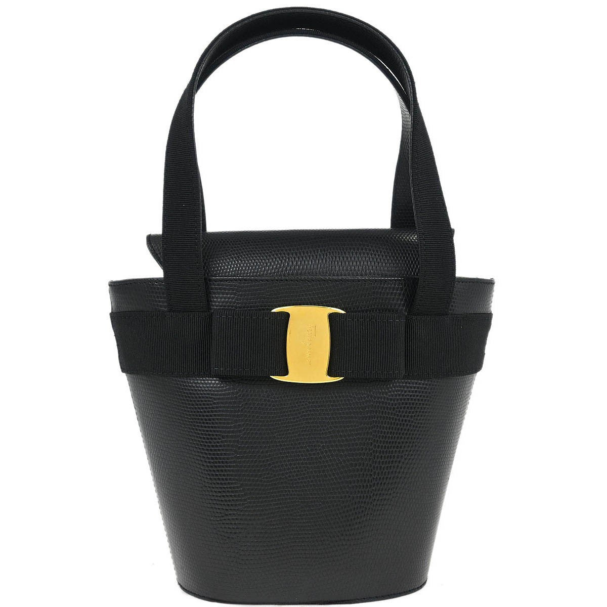 Salvatore Ferragamo Vara Bow Top Handle Bucket Bag Leather Mini - image 1