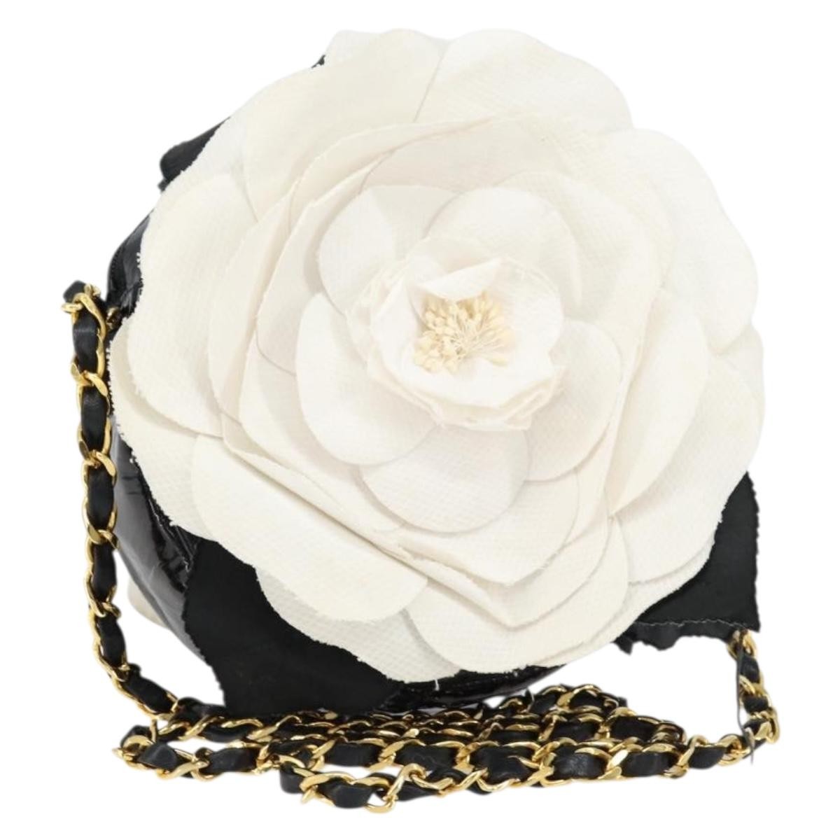 Chanel Vintage Camellia Round Evening Bag Lambskin and Satin - image 1