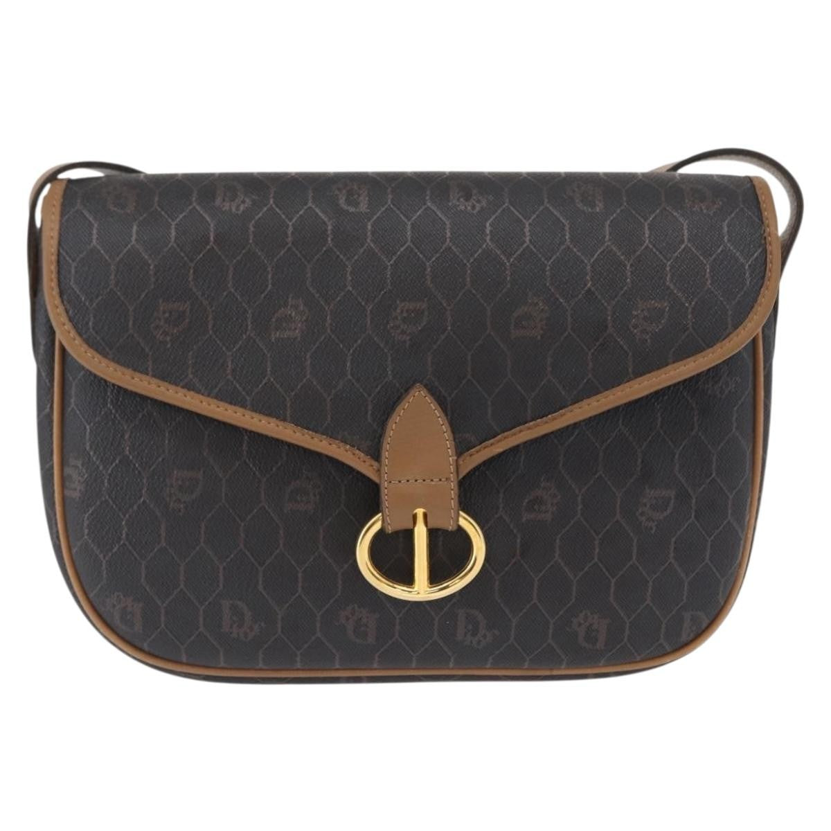 Christian Dior Vintage Honeycomb Flap Crossbody Bag Canvas and Leather - image 1