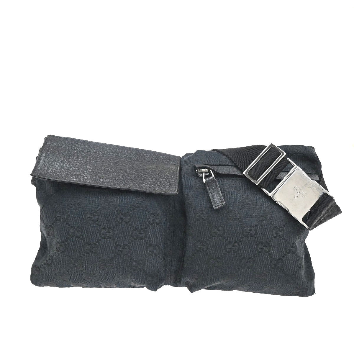 Gucci Vintage Double Belt Bag GG Canvas with Leather Small - image 1