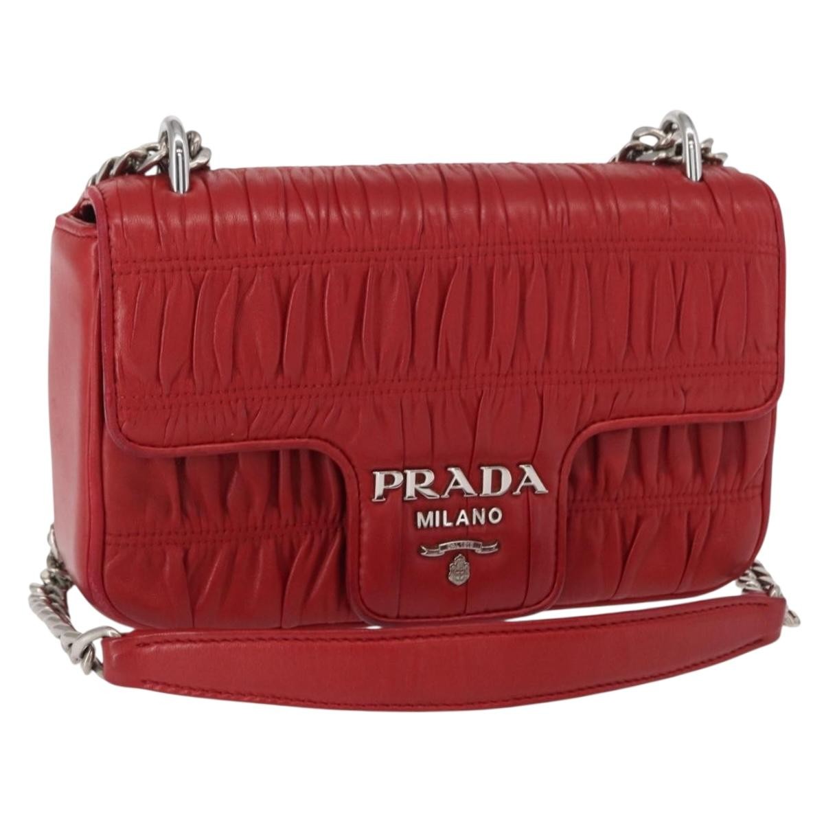 Prada Gaufre Chain Flap Shoulder Bag Nappa Leather Small - image 1