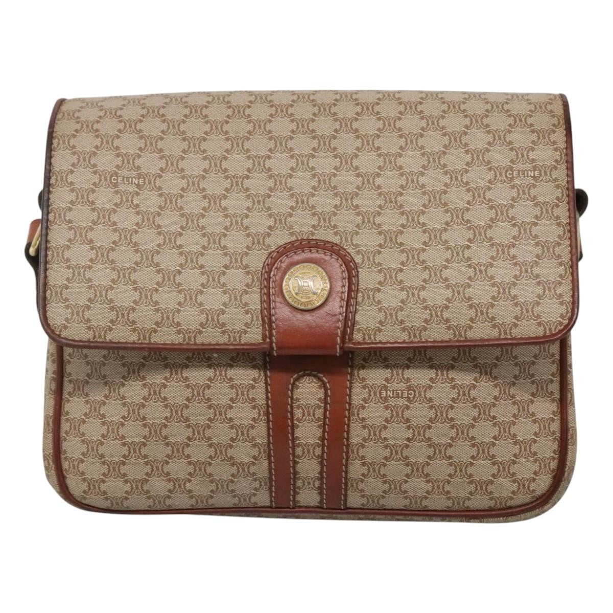 Celine Vintage Macadam Shoulder Bag Canvas and Leather - image 1