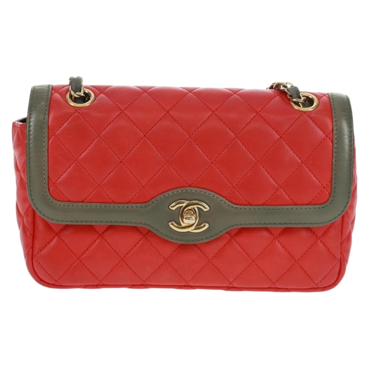 Chanel Two Tone Flap Bag Quilted Lambskin Small - image 1