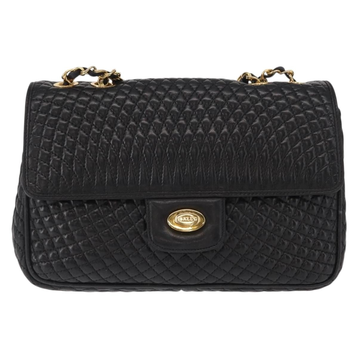 Bally Vintage Chain Shoulder Bag Quilted Leather - image 1