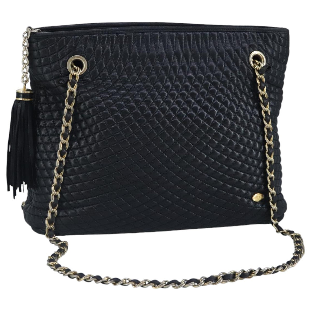 Bally Vintage Chain Shoulder Bag Quilted Leather - image 1