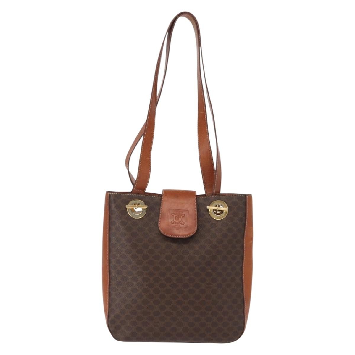 Celine Vintage Macadam Shoulder Bag Canvas and Leather - image 1