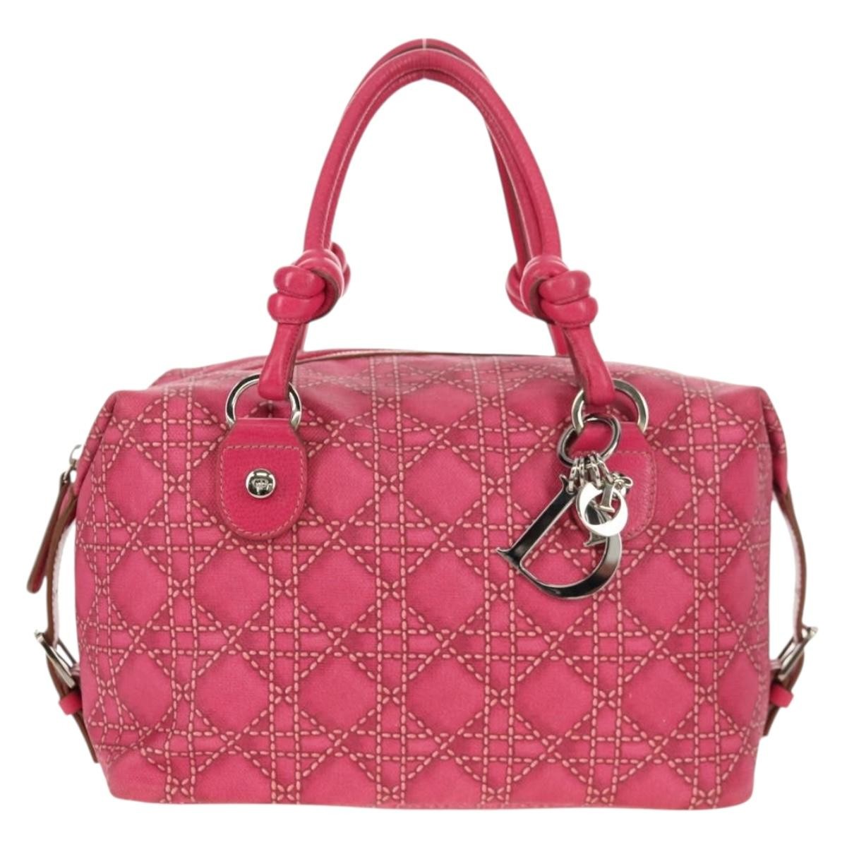 Christian Dior Cannage Handbag Canvas - image 1