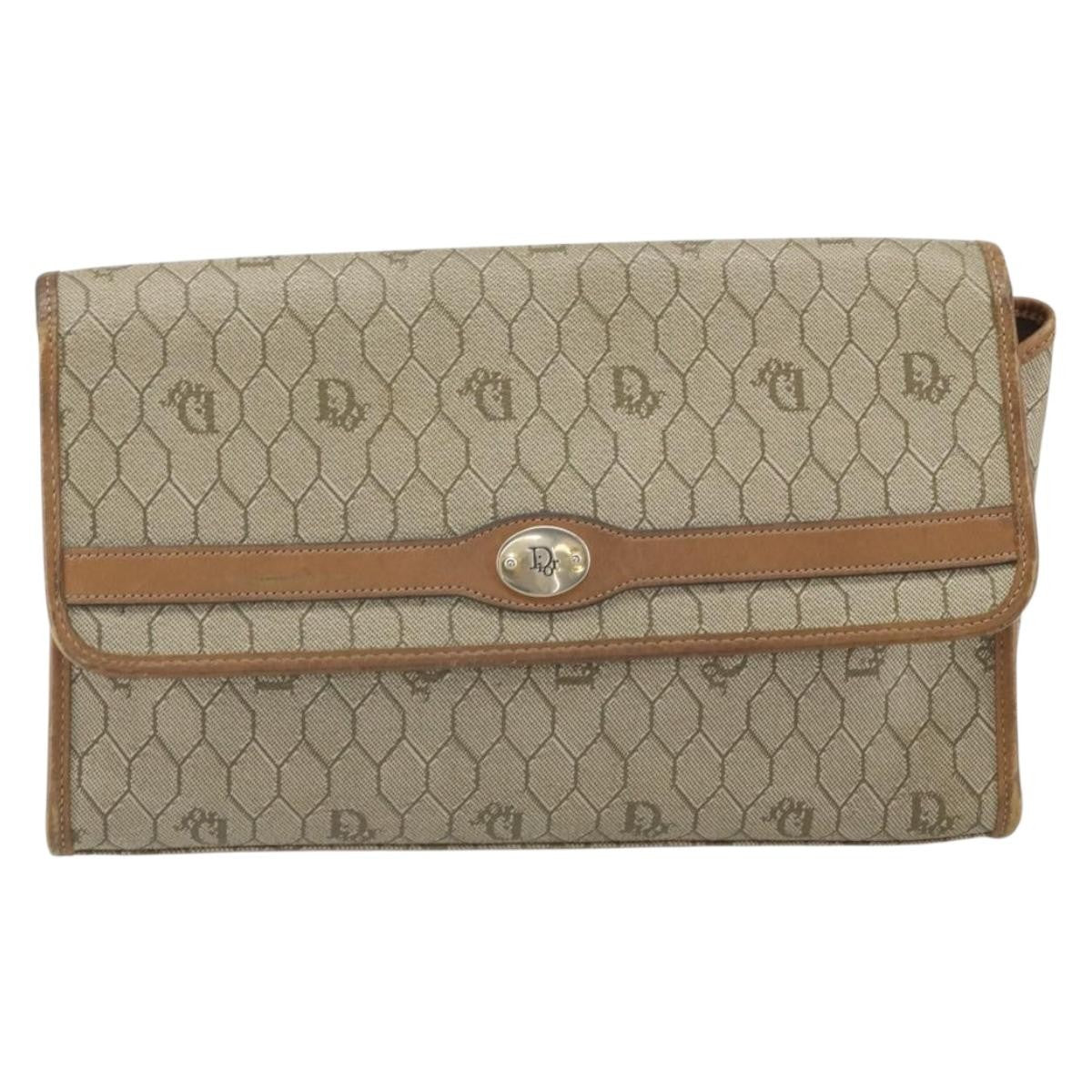 Christian Dior Vintage Honeycomb Shoulder Bag Canvas and Leather - image 1