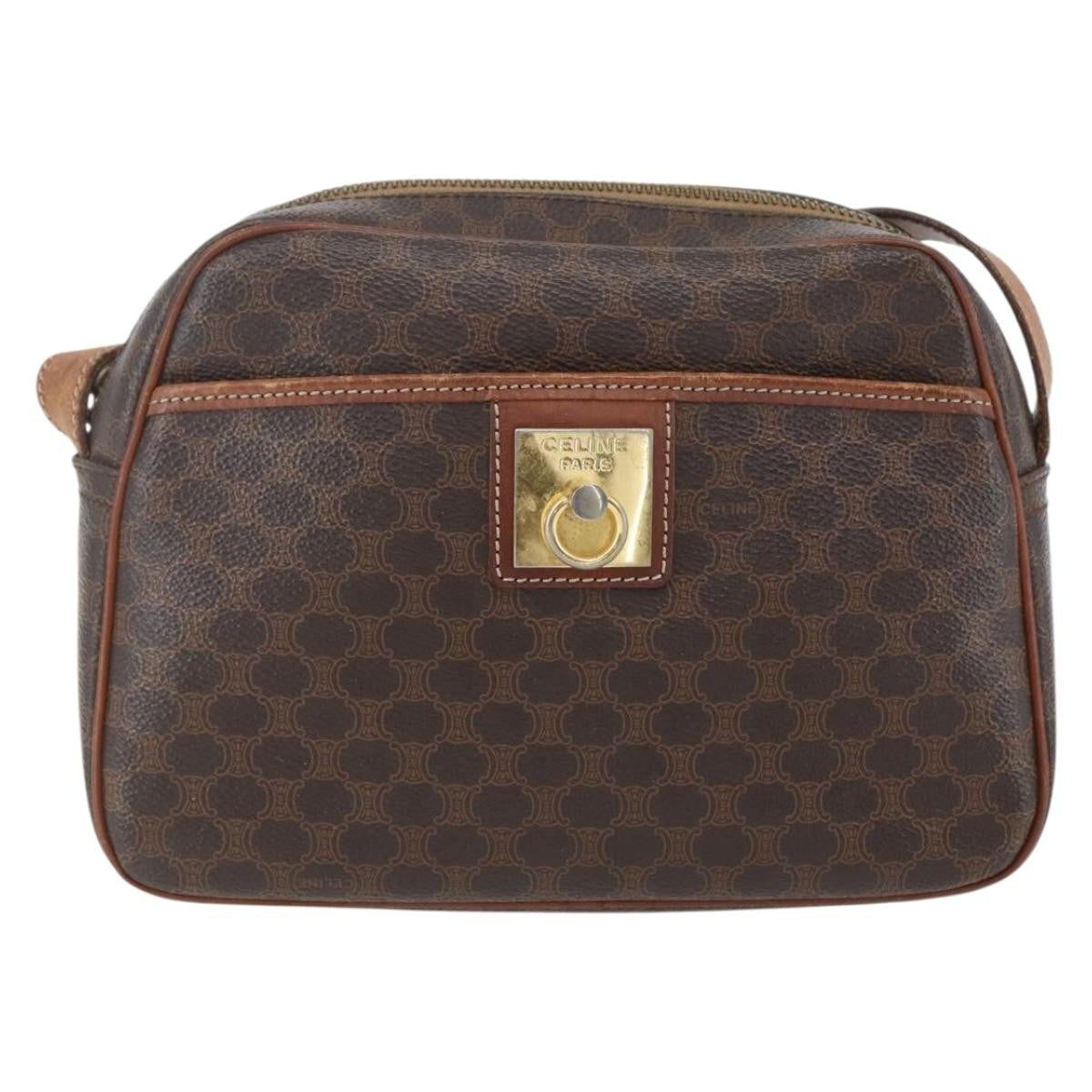 Celine Vintage Macadam Shoulder Bag Canvas and Leather - image 1