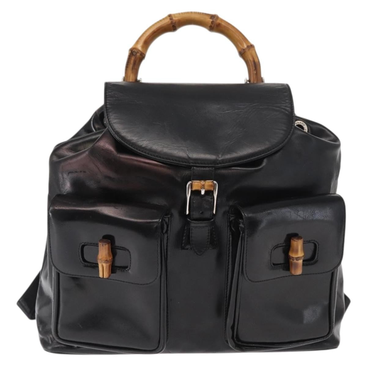 Gucci Vintage Bamboo Backpack Leather - image 1