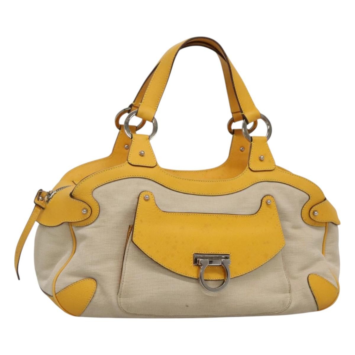 Salvatore Ferragamo Gancini handbag Canvas and Leather - image 1